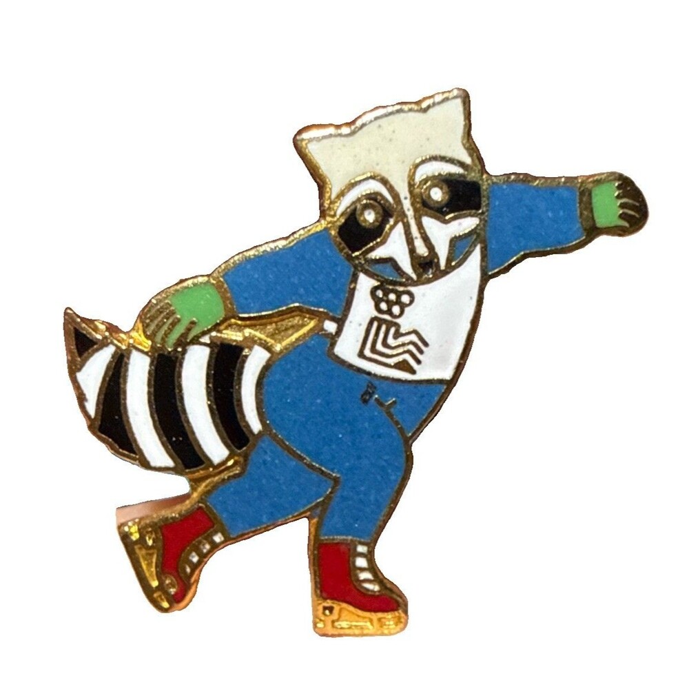1980 Lake Placid Winter Olympics Roni Raccoon Pin Figure Skating Alysa Liu